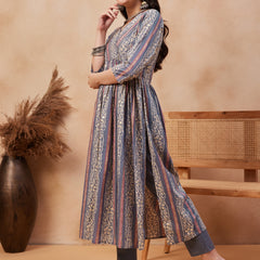 Ethnic Motifs Printed Pure Cotton Kurta With Trouser