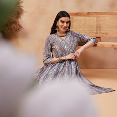 Ethnic Motifs Printed Pure Cotton Kurta With Trouser
