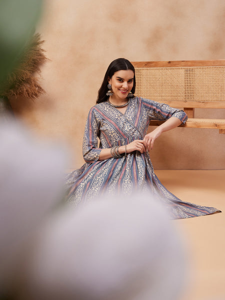 Ethnic Motifs Printed Pure Cotton Kurta With Trouser