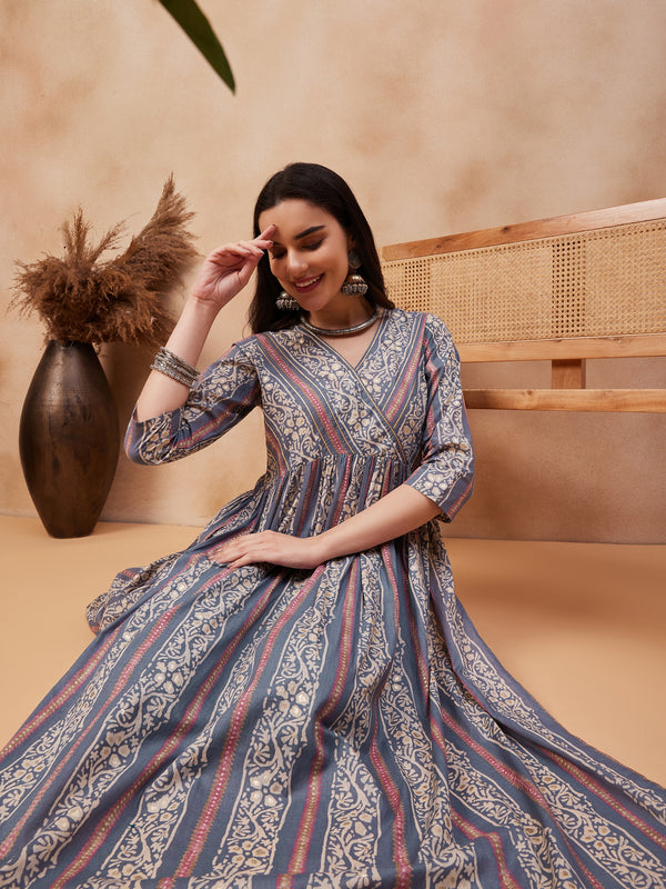 Ethnic Motifs Printed Pure Cotton Kurta With Trouser