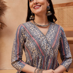 Ethnic Motifs Printed Pure Cotton Kurta With Trouser