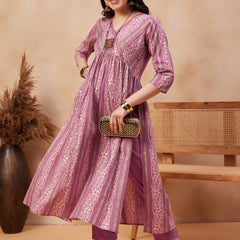 Ethnic Motifs Printed  Pure Cotton Kurta With Trouser