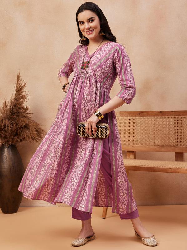 Ethnic Motifs Printed  Pure Cotton Kurta With Trouser