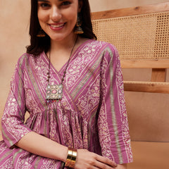 Ethnic Motifs Printed  Pure Cotton Kurta With Trouser