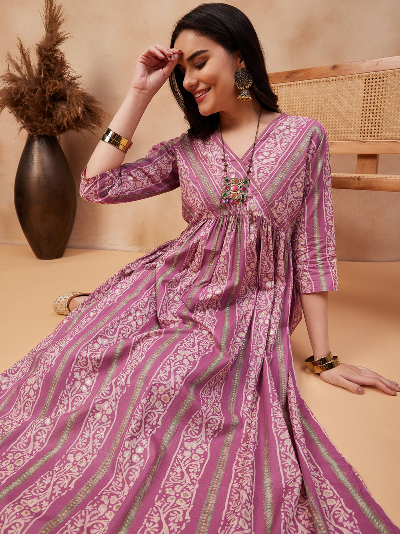 Ethnic Motifs Printed  Pure Cotton Kurta With Trouser