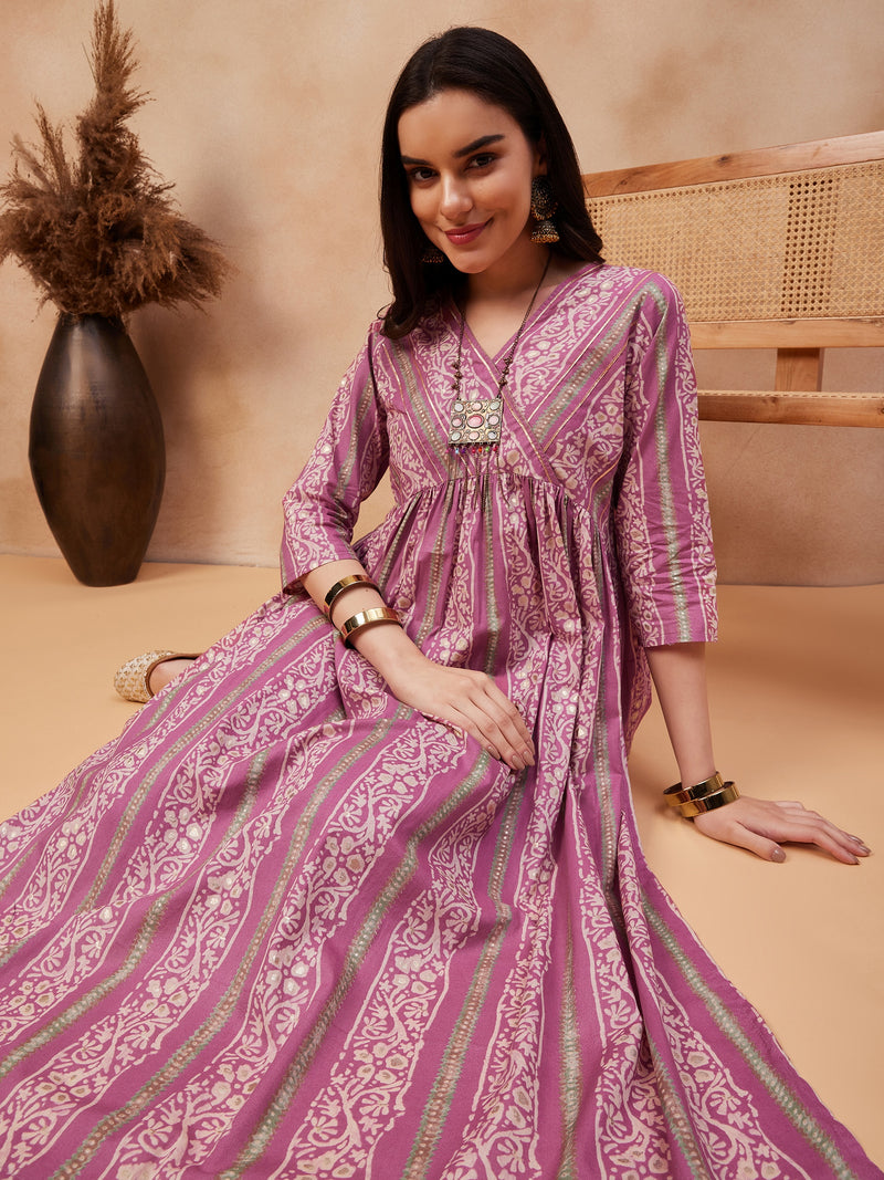 Ethnic Motifs Printed  Pure Cotton Kurta With Trouser