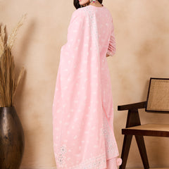 Women Floral Printed Regular Mirror Work Pure Cotton Kurta with Trousers & With Dupatta