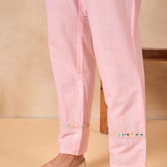 Women Floral Embroidered Regular Thread Work Pure Cotton Kurta with Trousers & With Dupatta