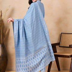 Ethnic Motifs Embroidered Pure Cotton Kurta with Trousers & With Dupatta Kurta Set