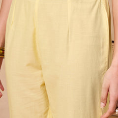 Ethnic Motifs Embroidered Pure Cotton Kurta with Trousers & With Dupatta Kurta Set