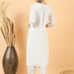 Ethnic Motifs Printed Pure Cotton Kurta with Trousers & Jacket