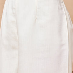 Off White Full Sleeve A-Line Kurta with Palazzos & Dupatta Kurta Set