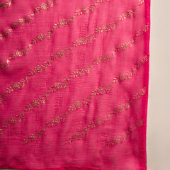 Leheriya Printed Thread Work  Straight Kurta with Trousers & Dupatta