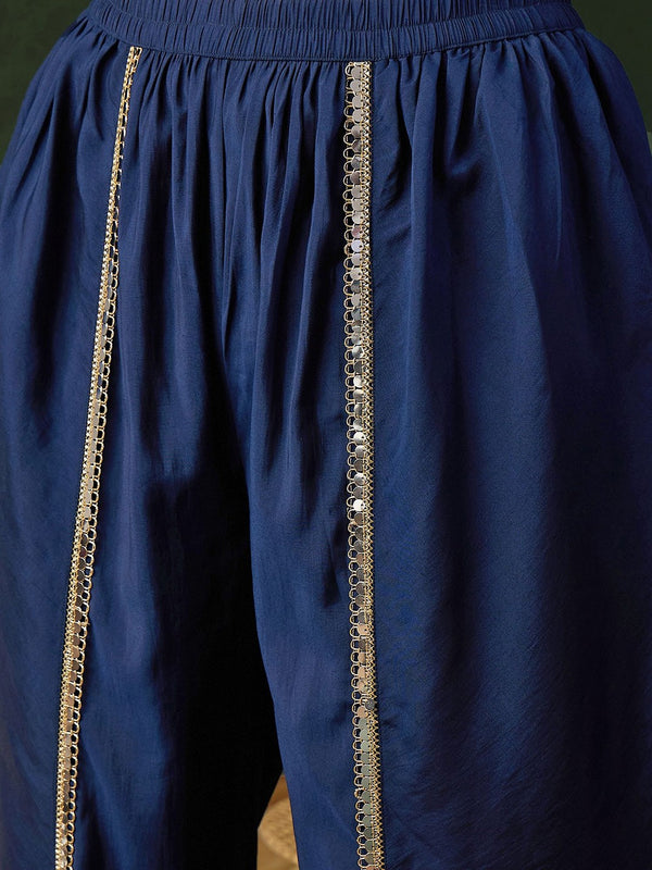 Embellished Mirror Work Tunic With Dhoti Pant Co-Ords