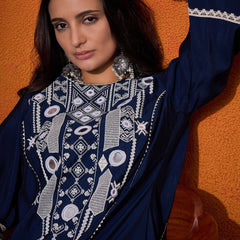 Floral Embroidered Mirror Work Regular A-Line Kurta Sets