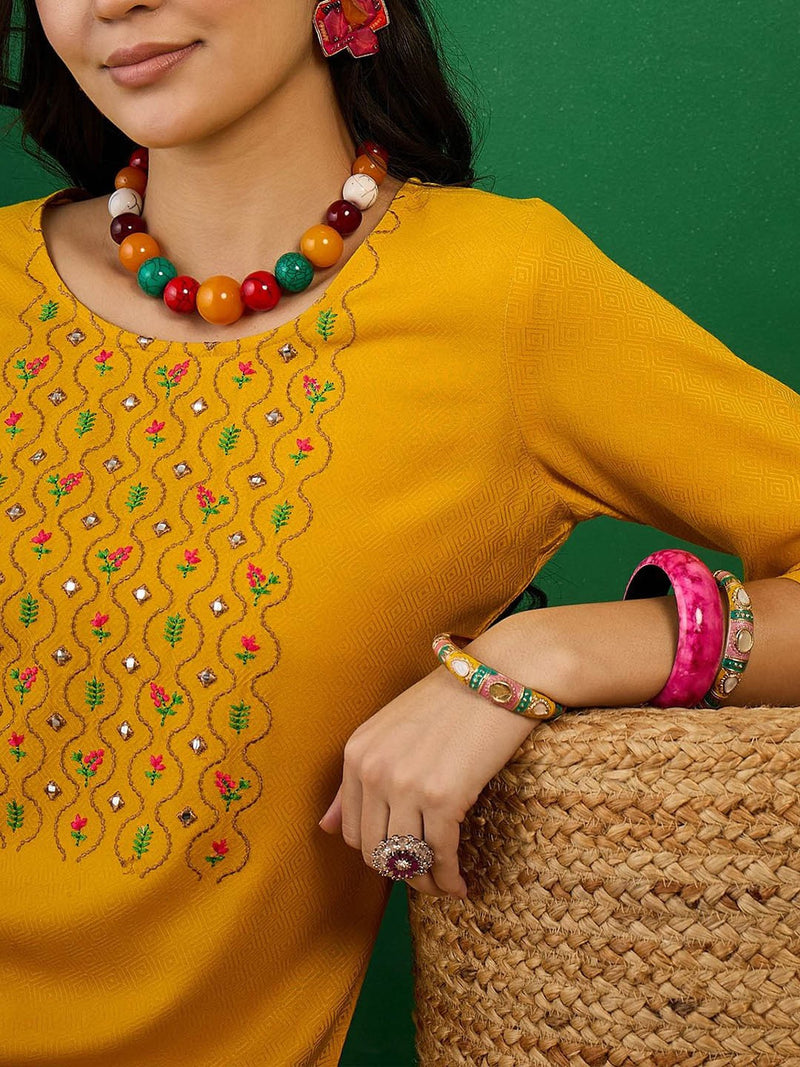 Embroidered Straight Kurtis