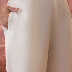 White Floral Embroidered Tunic With Trouser Co-Ords Set