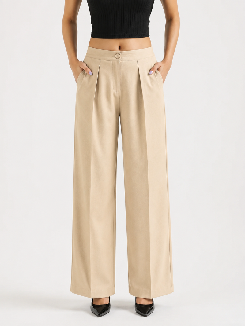 Premium Linen Flex Palazzo Trousers