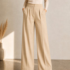 Premium Linen Flex Palazzo Trousers