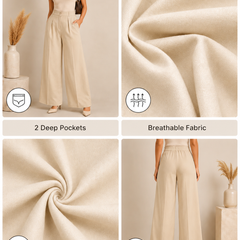 Premium Linen Flex Palazzo Trousers