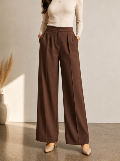 Premium Linen Flex Palazzo Trousers