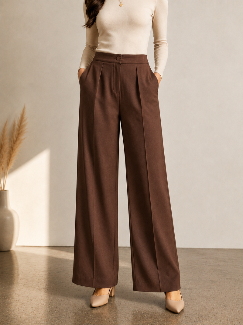 Premium Linen Flex Palazzo Trousers