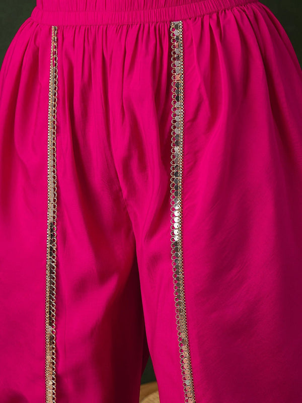 Embellished Mirror Work Tunic With Dhoti Pant Co-Ords