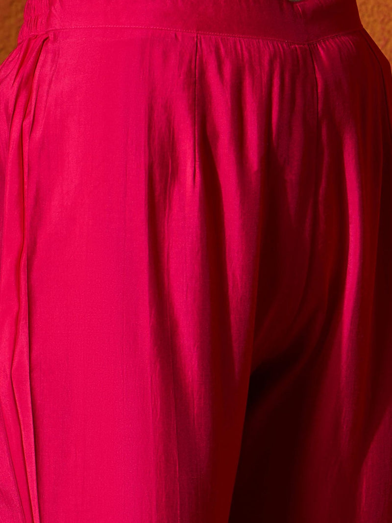 Floral Embroidered Kurta With Trousers And Dupatta