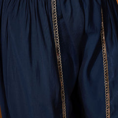 Floral Embroidered Regular Mirror Work Kaftan Kurta with Dhoti Pants