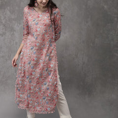 Floral Print Straight Kurta