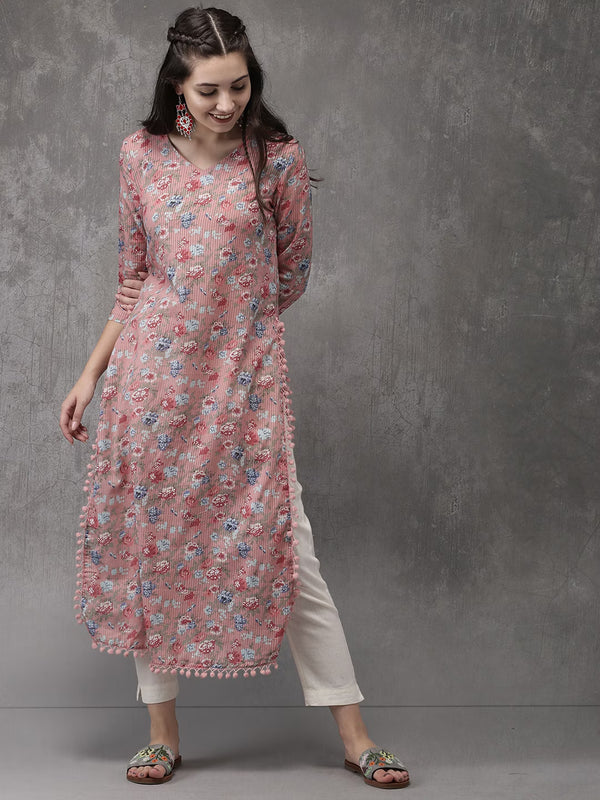 Floral Print Straight Kurta
