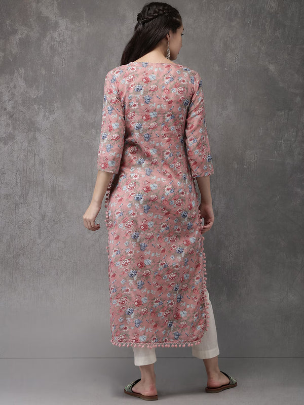 Floral Print Straight Kurta
