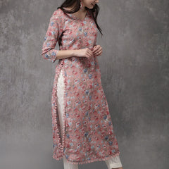 Floral Print Straight Kurta