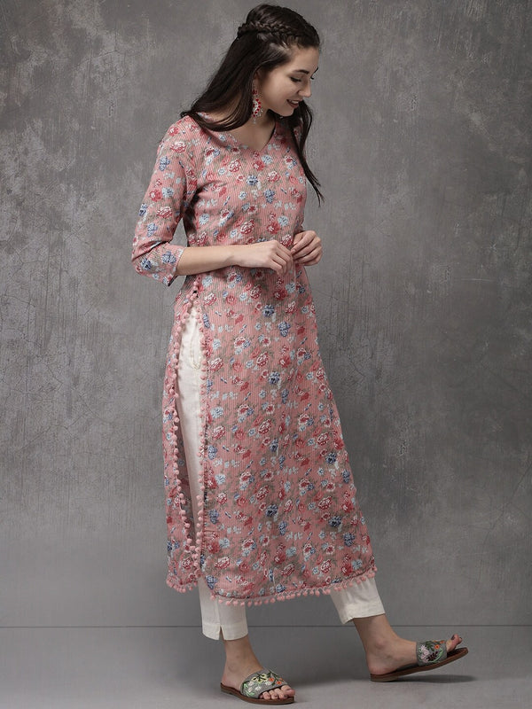 Floral Print Straight Kurta