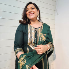 Ethnic Motifs Embroidered Gotta Patti Kurta with Trousers & DupattaKurta Set