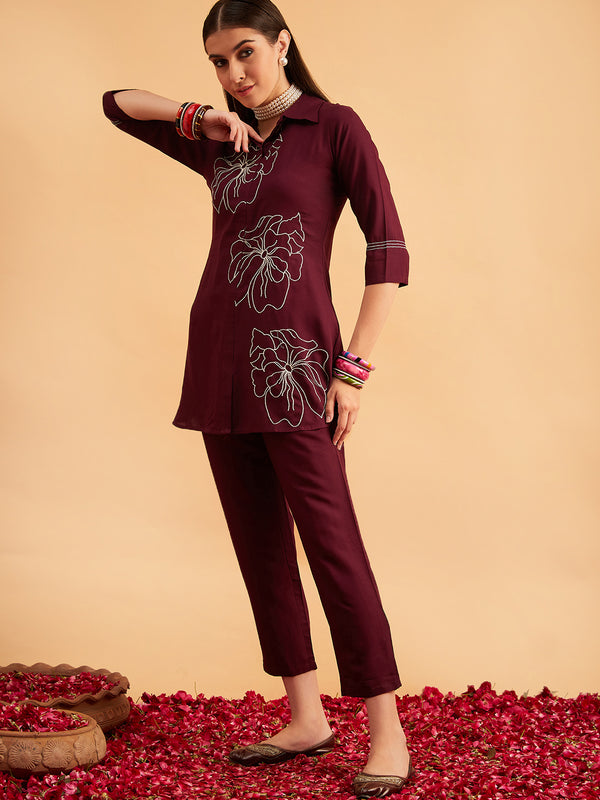 Embellished Tunic With Trousers