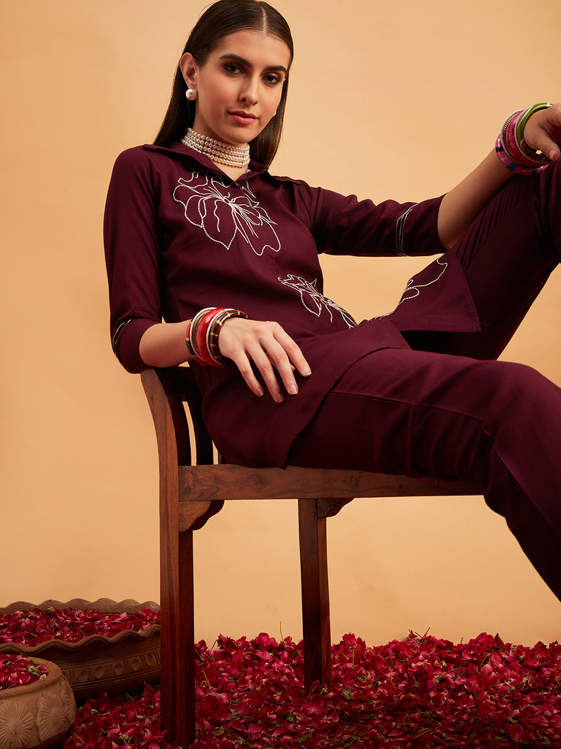 Embellished Tunic With Trousers