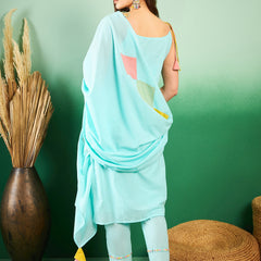 Women Floral Embroidered Regular Thread Work Pure Cotton Kurta with Trousers & With Dupatta