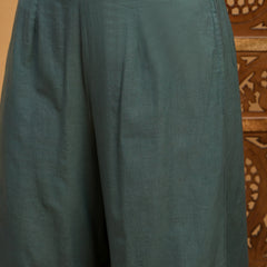 Floral Printed Round Neck Sleeveless Pure Cotton Top & Trousers