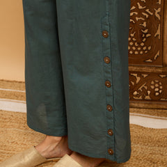 Floral Printed Round Neck Sleeveless Pure Cotton Top & Trousers