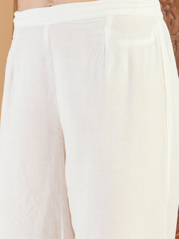 Ethnic Motifs Printed Shoulder Strap Pure Cotton Kurta with Trousers
