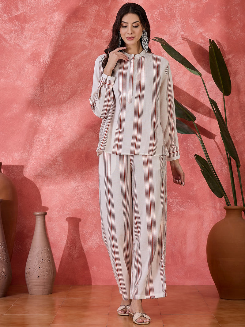 Pure Cotton Printed Shirt With Pant Co-Ords Set