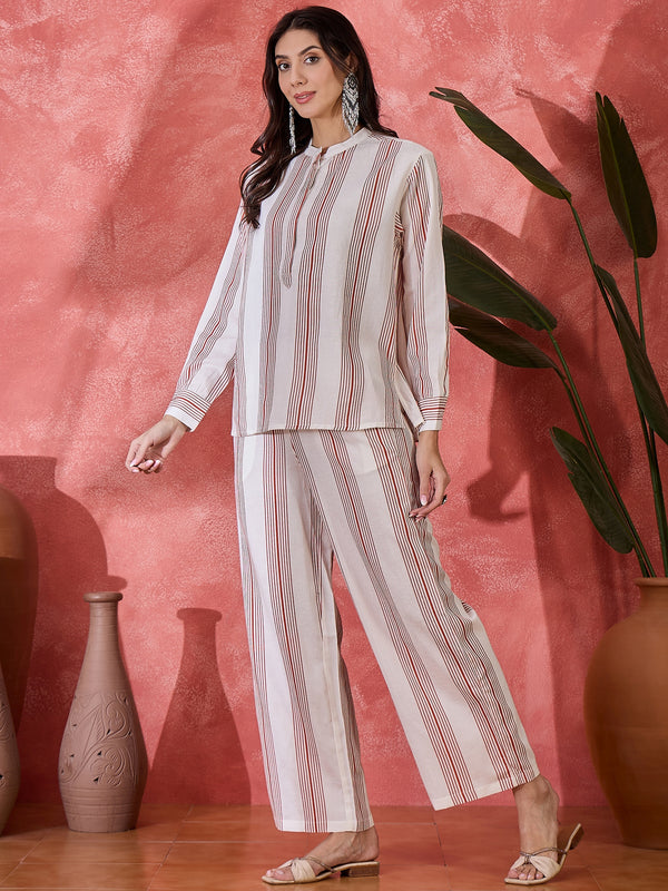 Pure Cotton Printed Oversize Shirt With Pant Co-Ords Set