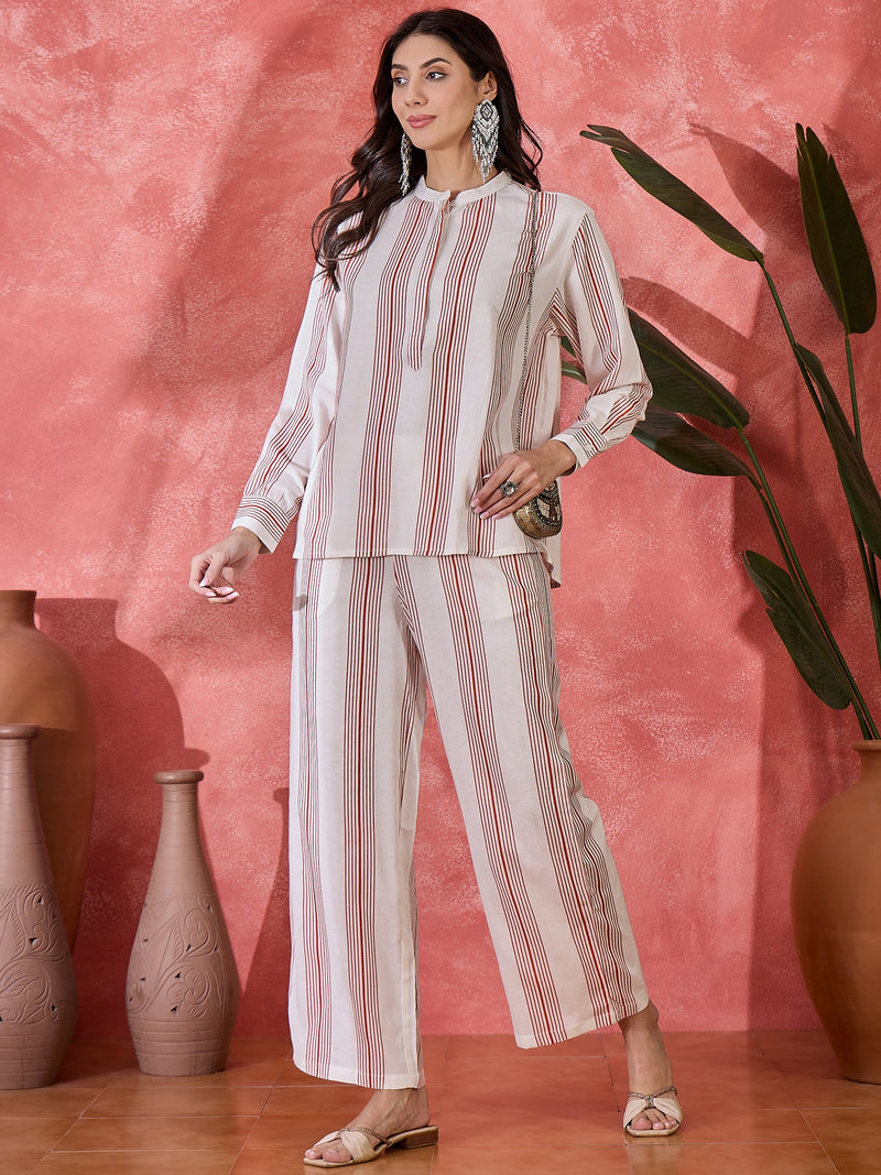 Pure Cotton Printed Oversize Shirt With Pant Co-Ords Set