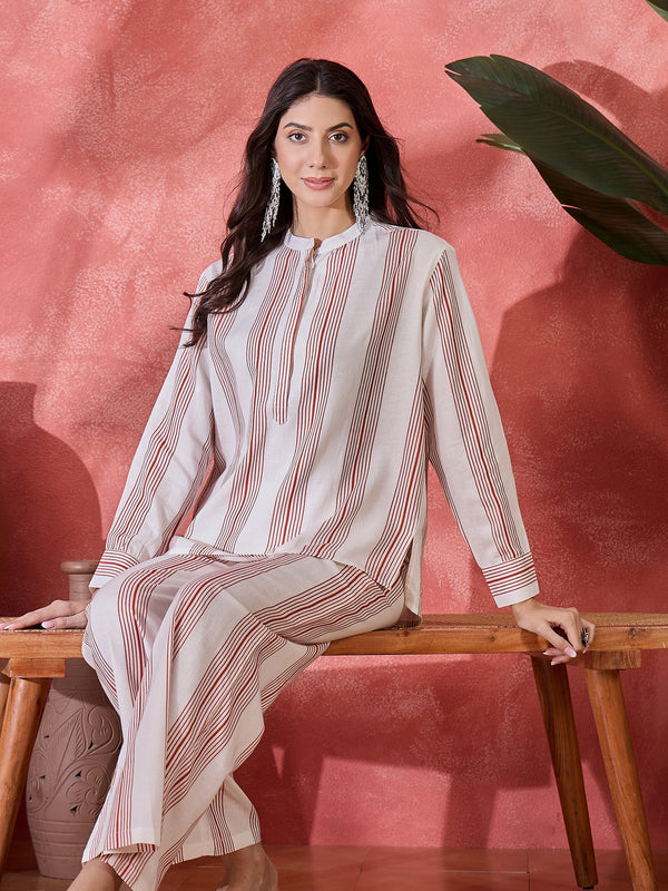 Pure Cotton Printed Shirt With Pant Co-Ords Set