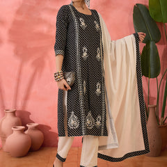 Women Printed Straight Kurta with Pants & Dupatta