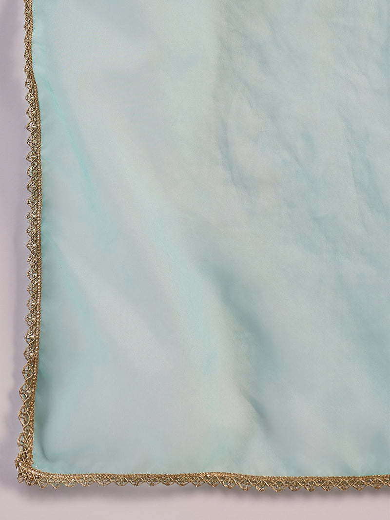 Women Embroidered Straight Kurta With Trouser & Dupatta