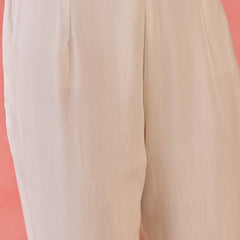 Off White & Black Embroidered Tunic With Trouser Co-Ords set