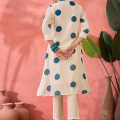 Geometric Printed V-Neck Pure Cotton Straight Kurta With Trouser
