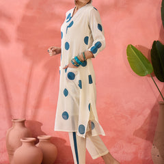 Geometric Printed V-Neck Pure Cotton Straight Kurta With Trouser